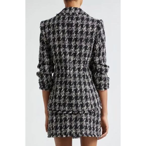 NWT Cinq à Sept Women's Black Ivory Khloe Bouclé Tweed Blazer Coat Size‎ 8 - Picture 3 of 14
